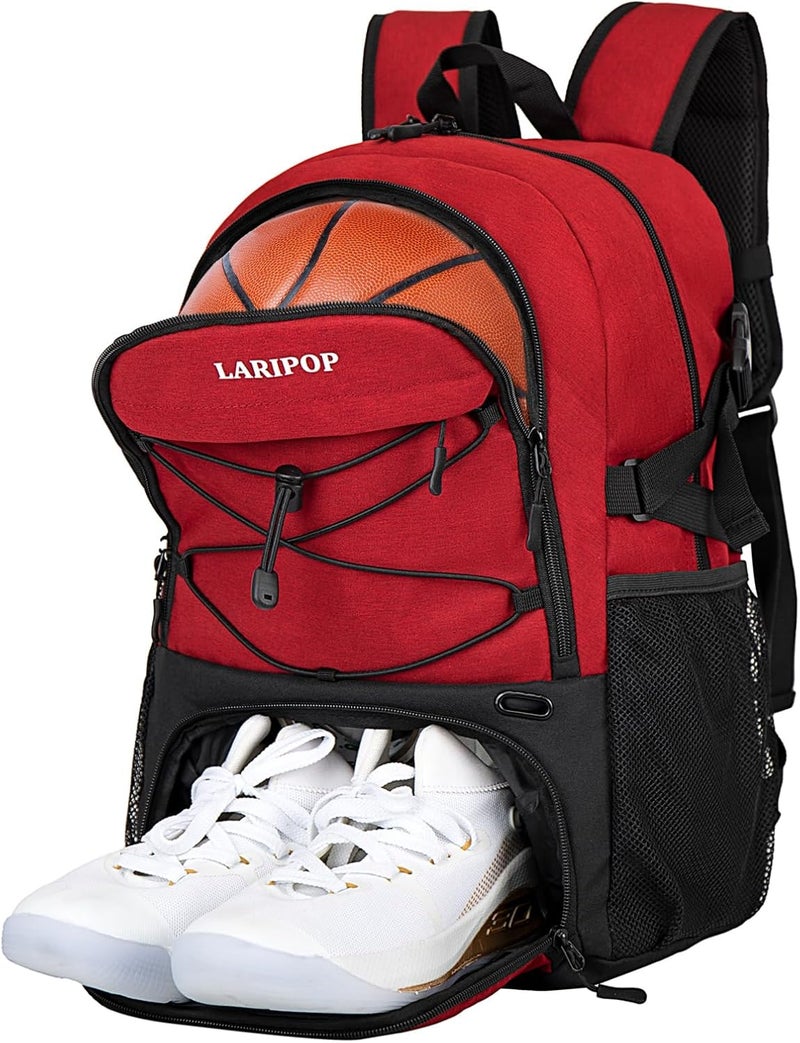 LARIPOP Basketball Bag,Basketball Backpack with Shoe Compartment and Ball Holder,Sport Bags for Soccer,Volleyball,Gym,Travel - Image 1